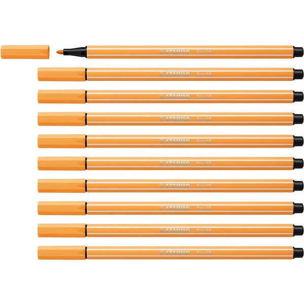 Stylo feutre pen 68  orange papaye x 10 stabilo
