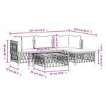Salon de jardin meuble d'extérieur ensemble de mobilier avec coussins 5 pièces blanc acier 02_0018301