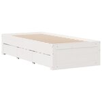 vidaXL Lit bibliothèque sans matelas blanc 75x190cm bois de pin massif