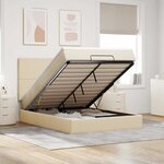 VidaXL Cadre de lit ottoman avec matelas crème 140x200 cm tissu