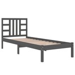 Vidaxl cadre de lit gris bois massif 90x200 cm