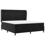 vidaXL Lit à ressorts avec matelas Noir 200 x 180 cm Polyester