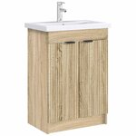 vidaXL Armoire sous évier de salle de bain Chêne Sonoma