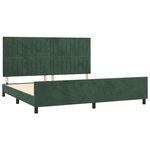 vidaXL Cadre de lit avec tête de lit Vert foncé 200x200 cm Velours