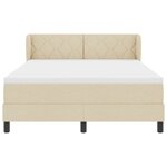 vidaXL Lit boxspring avec matelas Crème 160 x 200 cm tissu