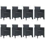 vidaXL Ensemble de salle à manger pour jardin 9 Pièces Anthracite