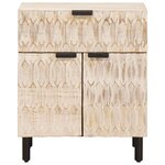 vidaXL Cabinet de chevet Blanc 50 x 33 x 60 cm Bois de mangue massif