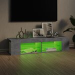 vidaXL Meuble TV avec lumières LED gris béton 135x39x30 cm