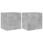 vidaXL Meubles TV muraux et lumières LED 2Pièces gris béton 40 5x35x40 cm