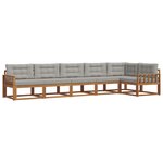 vidaXL Ensemble de canapés d'extérieur 6 pc Naturel et gris clair