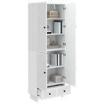 vidaXL Ensemble de Meubles 2 Pièces Blanc brillant 66 x 34 5 x 95 cm