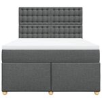 vidaXL Sommier à lattes de lit avec matelas Gris foncé 160x200cm Tissu