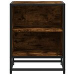 vidaXL Table de chevet chêne fumé 40x31x50 cm bois d'ingénierie métal