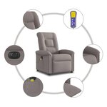 vidaXL Fauteuil de massage inclinable électrique Taupe Tissu