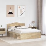vidaXL Cadre de lit Sonoma 140 x 200 cm Bois de pin massif