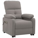 vidaXL Fauteuil électrique de massage Taupe Tissu