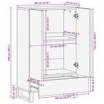 vidaXL Buffet 60x33.5x100 cm Bois massif de mangue