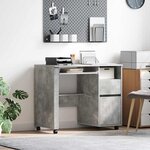 vidaXL Bureau avec roulettes avec tiroir Chêne Béton 91 x 50 x 77 cm