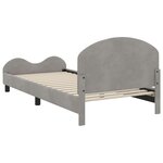 vidaXL Cadre de lit pour enfants avec tête de lit Gris clair Velours