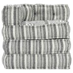 vidaXL Pouf modulaire Gris rayé Tissu