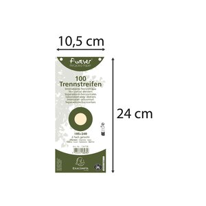 Paquet de 100 Fiches Intercalaire 105x240 Recyclées 2 trous Chamois x 12 EXACOMPTA