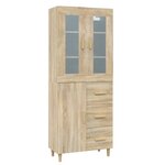 Vidaxl buffet haut chêne sonoma 69 5x34x180 cm bois d'ingénierie