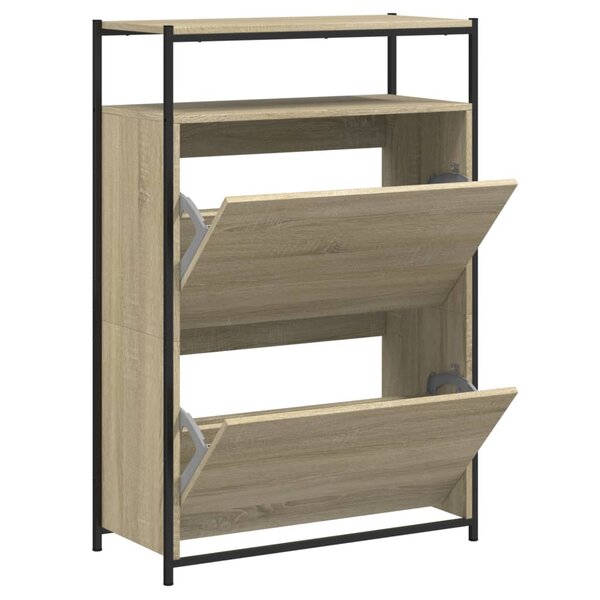 vidaXL Armoire à chaussures chêne sonoma 75x34x112cm bois d'ingénierie