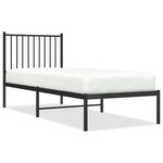 vidaXL Cadre de lit métal sans matelas avec tête de lit noir 75x190 cm