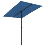 vidaXL Parasol de jardin avec mât en aluminium 2x1 5 m Bleu azuré