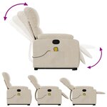 vidaXL Fauteuil inclinable de massage beige tissu microfibre