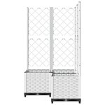 vidaXL Jardinière avec treillis Blanc 80x80x136 cm PP