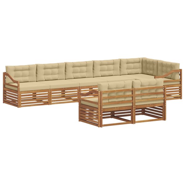 vidaXL Ensemble de canapés d'extérieur 8 pc Naturel et Beige