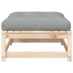 vidaXL Repose-pied de jardin avec coussin bois de pin massif