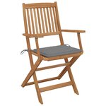 vidaXL Chaises pliables de jardin lot de 6 avec coussins Bois d'acacia