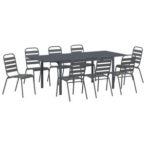 vidaXL Ensemble de salle à manger pour jardin 9 Pièces Anthracite