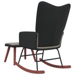 vidaXL Chaise à bascule avec repose-pied Gris clair Velours et PVC