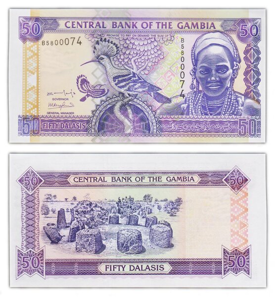 Billet de collection 50 dalasi 2001-2005 gambie - neuf - p23a