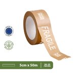 Pack and Move - Lot 6 rouleaux ruban adhésif kraft "Fragile" pour emballage et déménagement - 50 m - 1 dévidoir offert - Qualité Premium