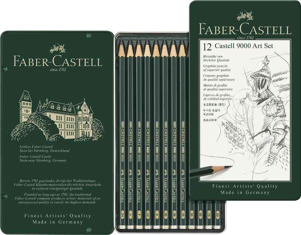 Crayon CASTELL 9000  kit Art de 12 FABER-CASTELL