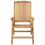 vidaXL Chaises de jardin inclinables lot de 4 et coussins bois teck