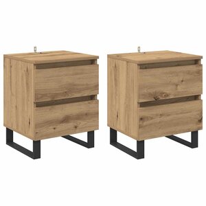vidaXL Cabinet de chevet 2 Pièces Chêne artisanal 40 x 35 x 50 cm