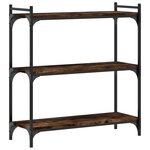 vidaXL Bibliothèque 3 niveaux chêne fumé 80x30x86 cm bois d'ingénierie
