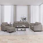 vidaXL Ensemble de canapés 4 Pièces avec coussins taupe tissu