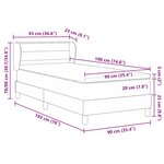 vidaXL Lit boxspring avec matelas avec matelas Noir 90 x 190 cm tissu