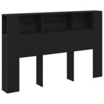 vidaXL Cabinet de Tête de Lit Chêne noir 160 x 19 x 104 5 cm
