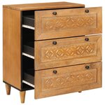 vidaXL Buffet 2 Pièces Marron 60 x 33 x 75 cm bois de manguier massif