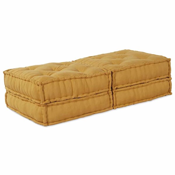 vidaXL Unité de canapé modulaire 2 Pièces Jaune 140 x 70 x 36 cm Tissu