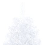 vidaXL Sapin de Noël artificiel pré-éclairé moitié/support blanc 150cm