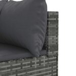 vidaXL Salon de jardin 5 Pièces avec coussins Gris Résine tressée