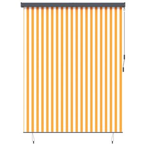 vidaXL Store Roulant Extérieur Orange et blanc 200 x 250 cm tissu